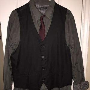 Men's 3 Piece Set - Dress Shirt, Vest & Tie